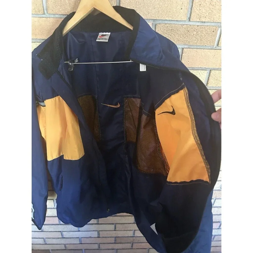 Vintage 90s Nike Logo Clima Fit Windbreaker Jacket Men’s Size XL Yellow & Blue